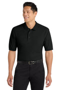 Port Authority Silk Touch Polo – Black – front