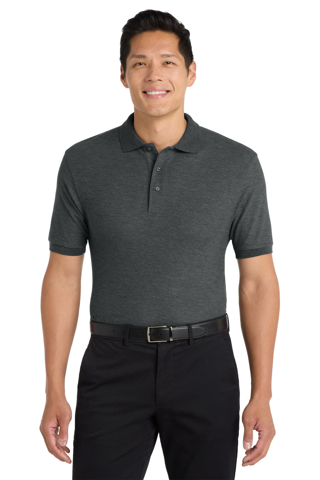 Port Authority Silk Touch Polo – Charcoal Heather Grey