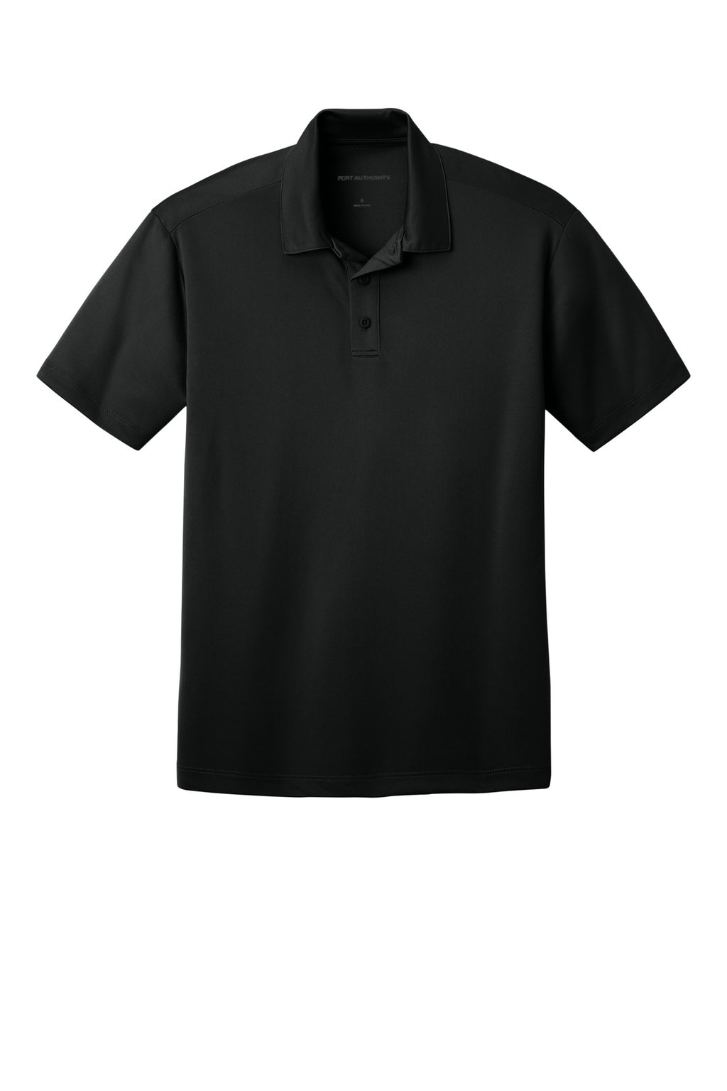 Port Authority Silk Touch Performance Polo – Black – flat front