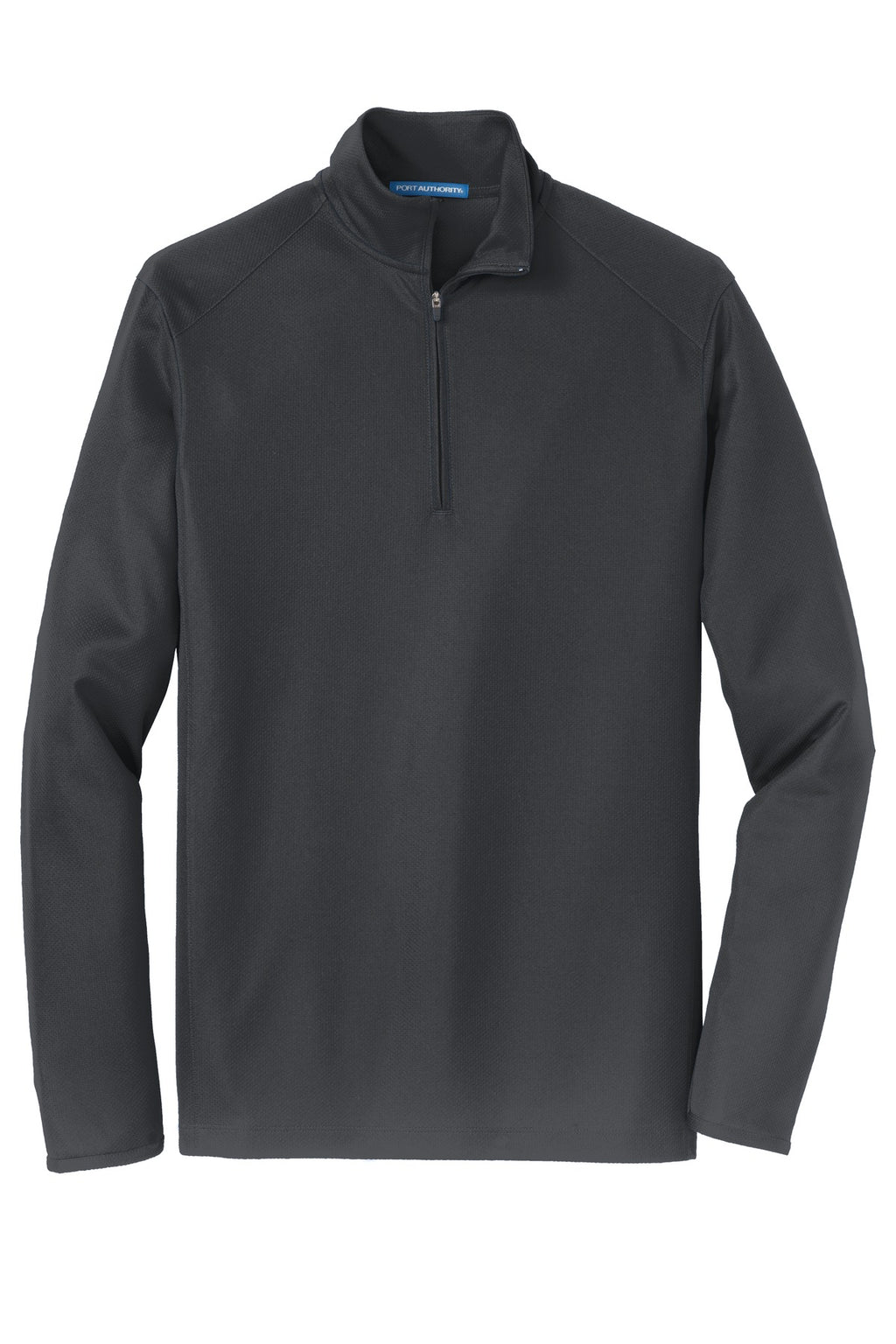 Port Authority Pinpoint Mesh 1/2-Zip – Battleship Grey – flat front