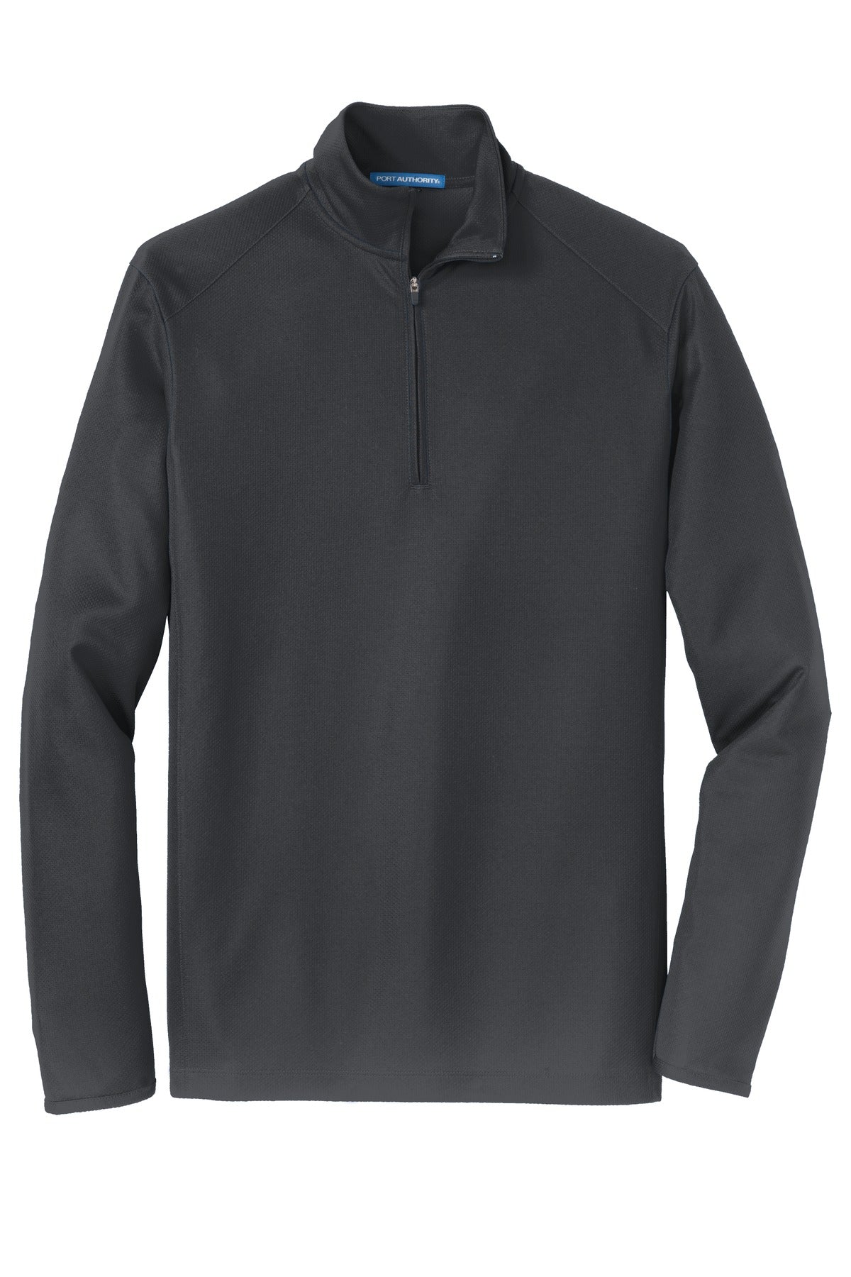 Port Authority Pinpoint Mesh 1/2-Zip – Battleship Grey – flat front