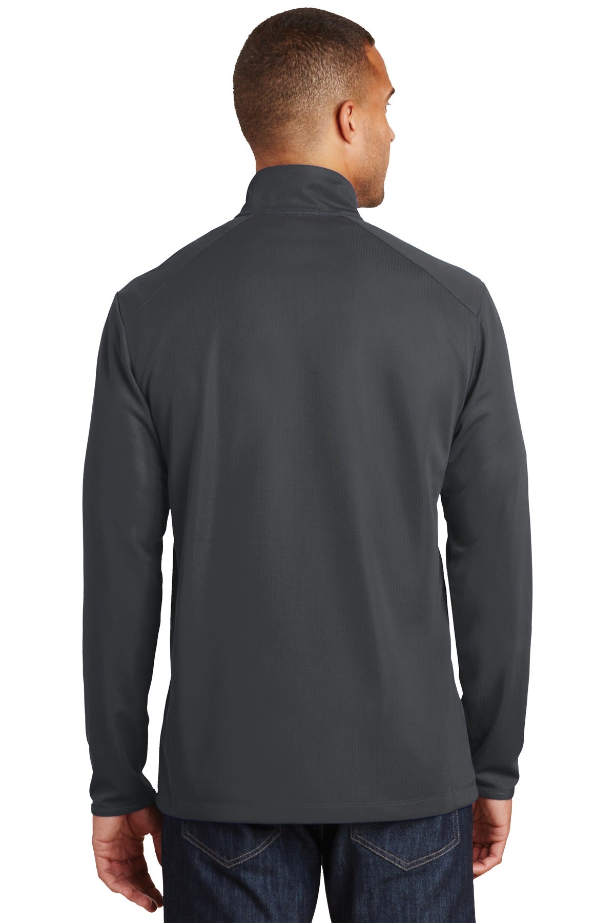 Port Authority Pinpoint Mesh 1/2-Zip – Battleship Grey – back