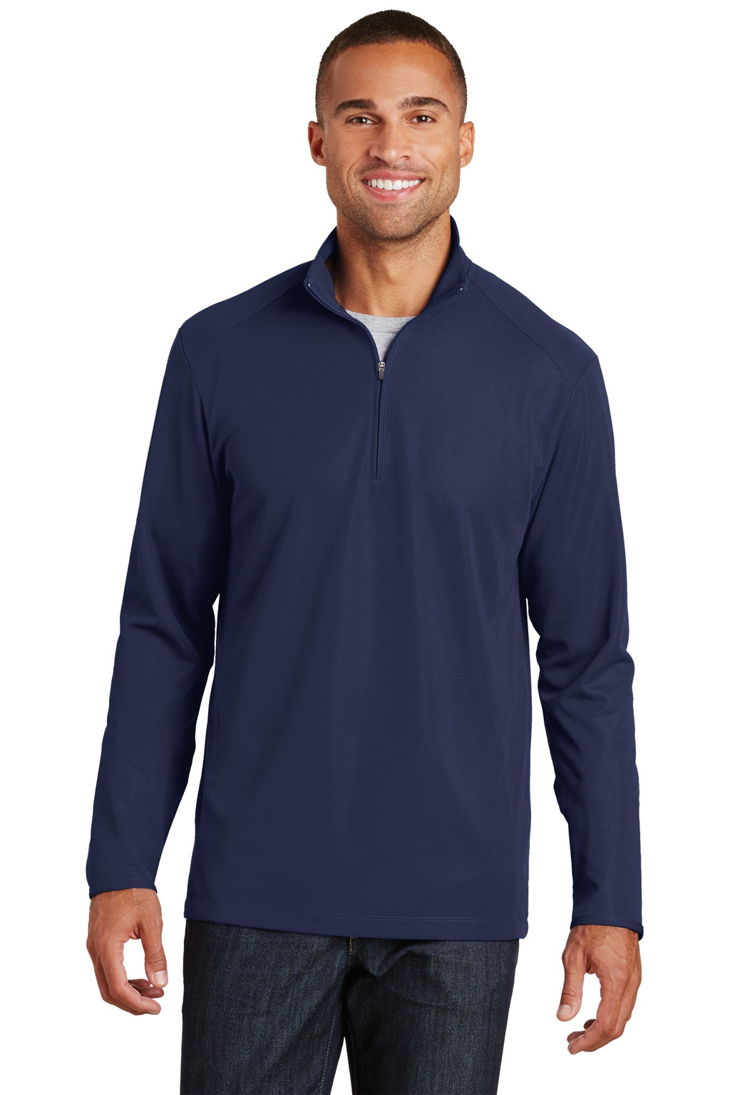 Port Authority Pinpoint Mesh 1/2-Zip – True Navy
