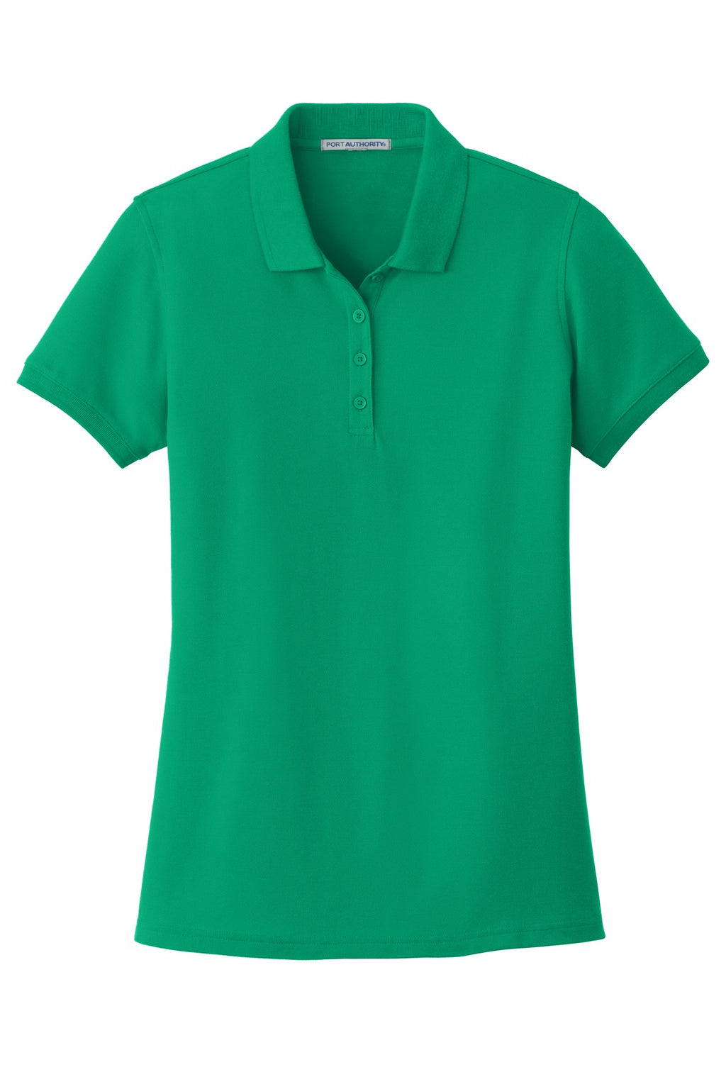 Port Authority Women's Core Classic Pique Polo – Bright Kelly Green – flat front