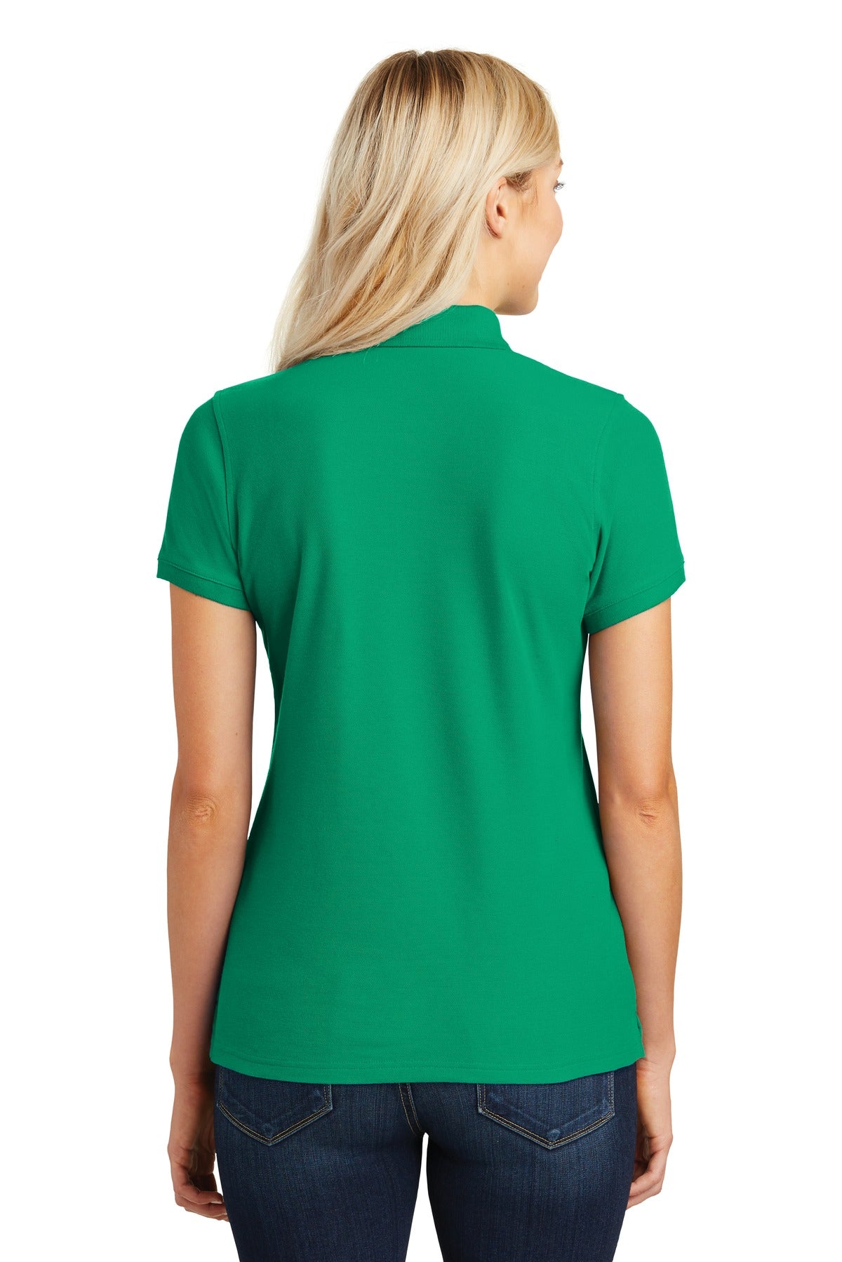 Port Authority Women's Core Classic Pique Polo – Bright Kelly Green – back