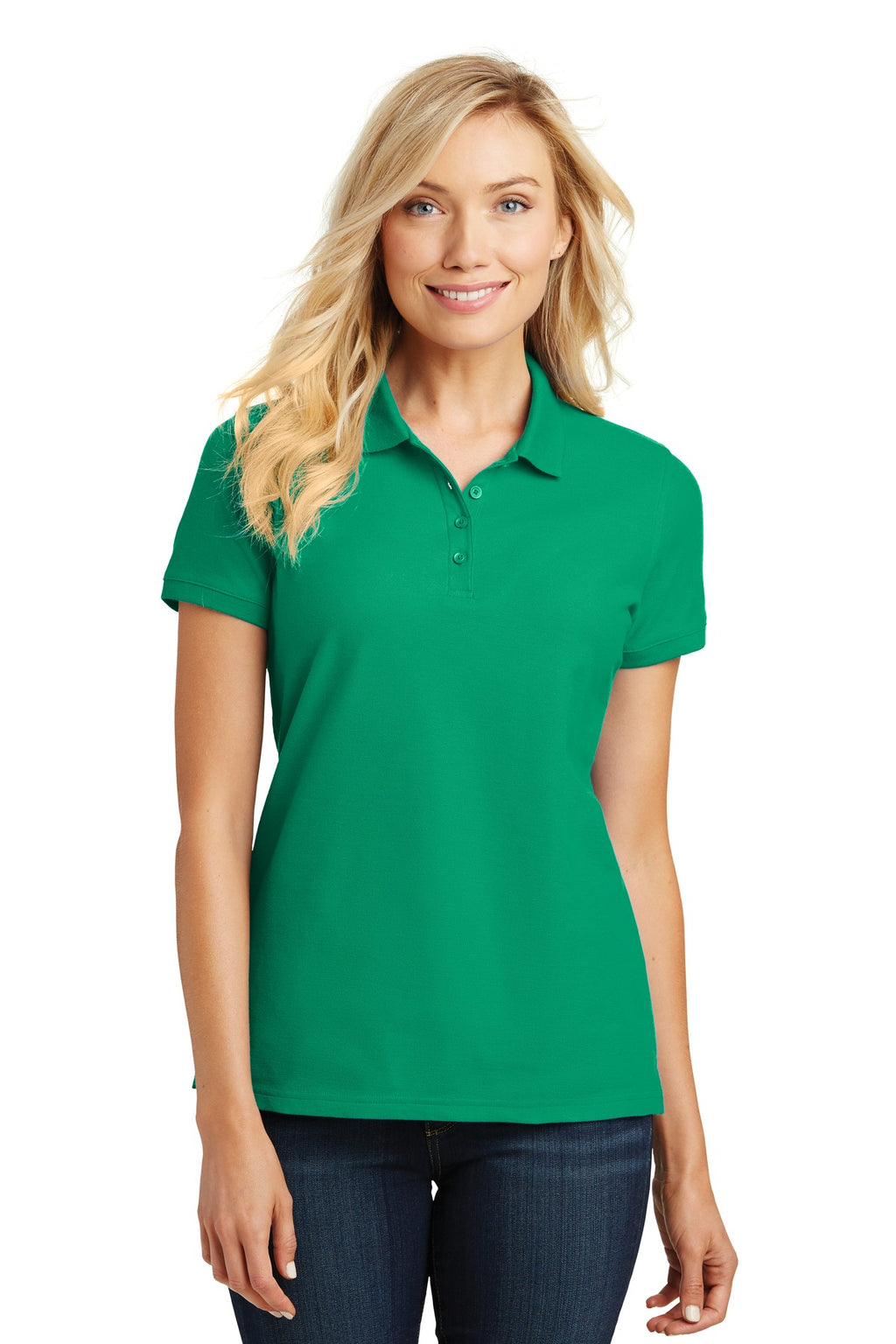 Port Authority Women's Core Classic Pique Polo – Bright Kelly Green – front