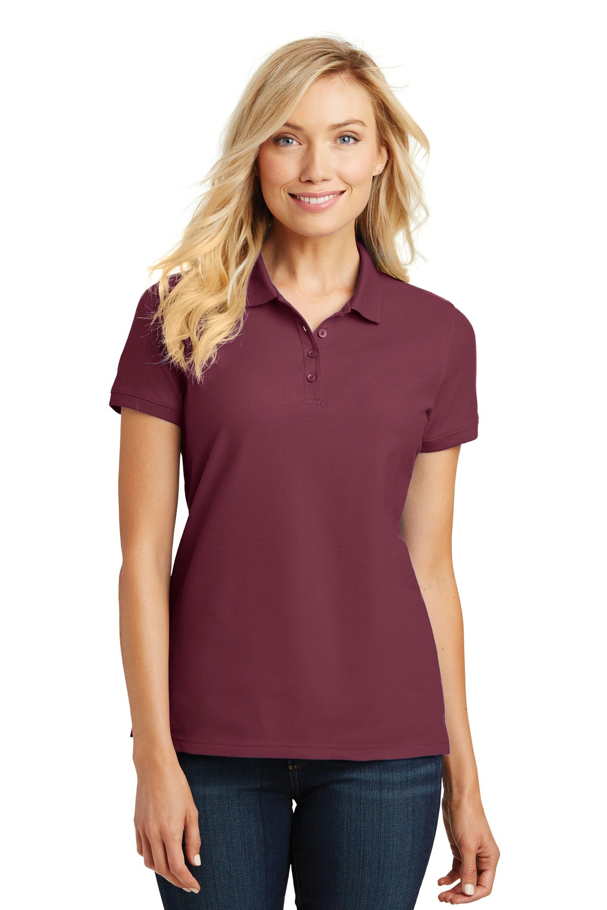 Port Authority Women's Core Classic Pique Polo – Burgundy