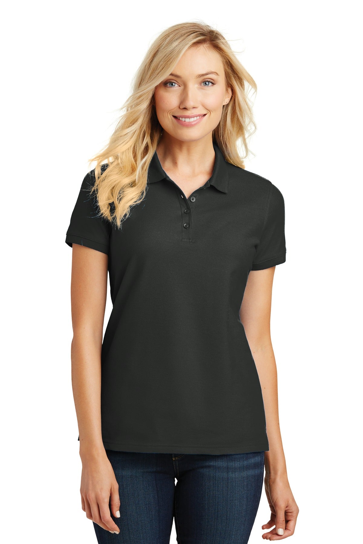 Port Authority Women's Core Classic Pique Polo – Deep Black