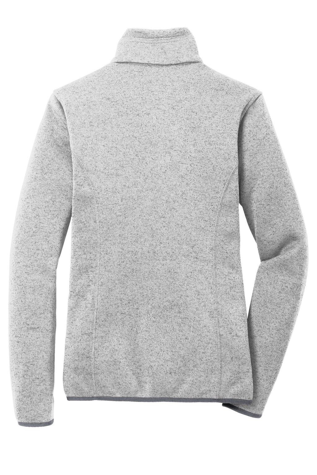 Port Authority Women's Sweater Fleece Jacket – Grey Heather – flat back