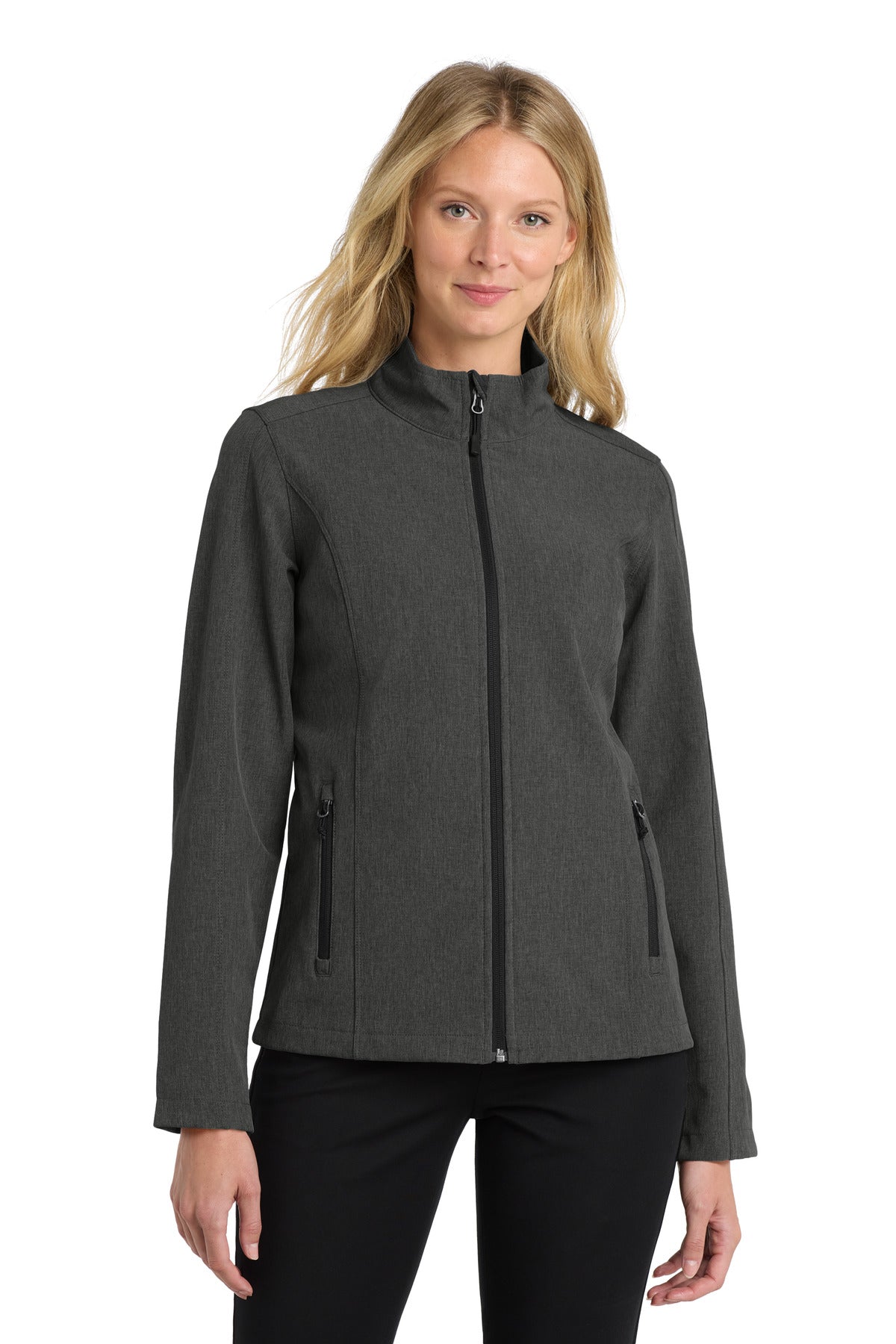 Port Authority Women's Core Soft Shell Jacket – Black Charcoal Heather