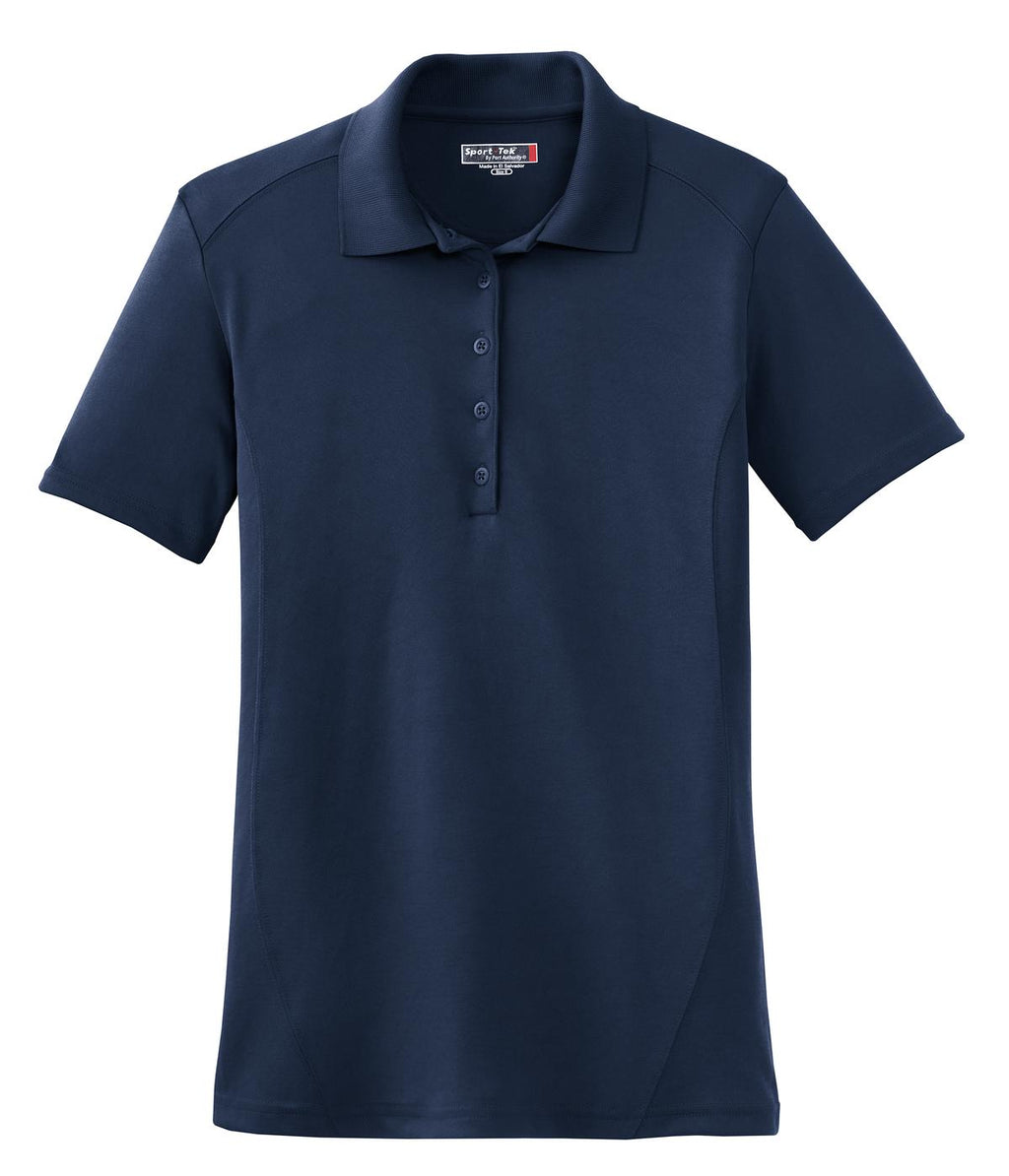 Sport-Tek Women's Dry Zone Raglan Accent Polo – True Navy – flat front