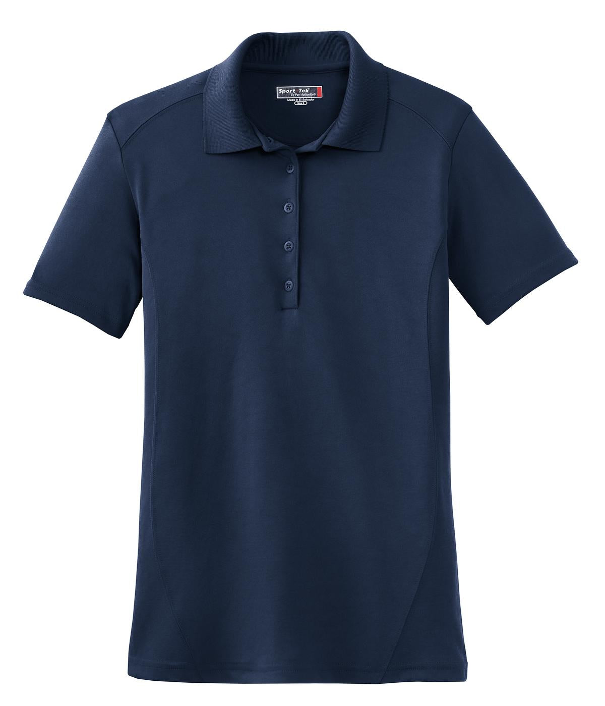 Sport-Tek Women's Dry Zone Raglan Accent Polo – True Navy – flat front