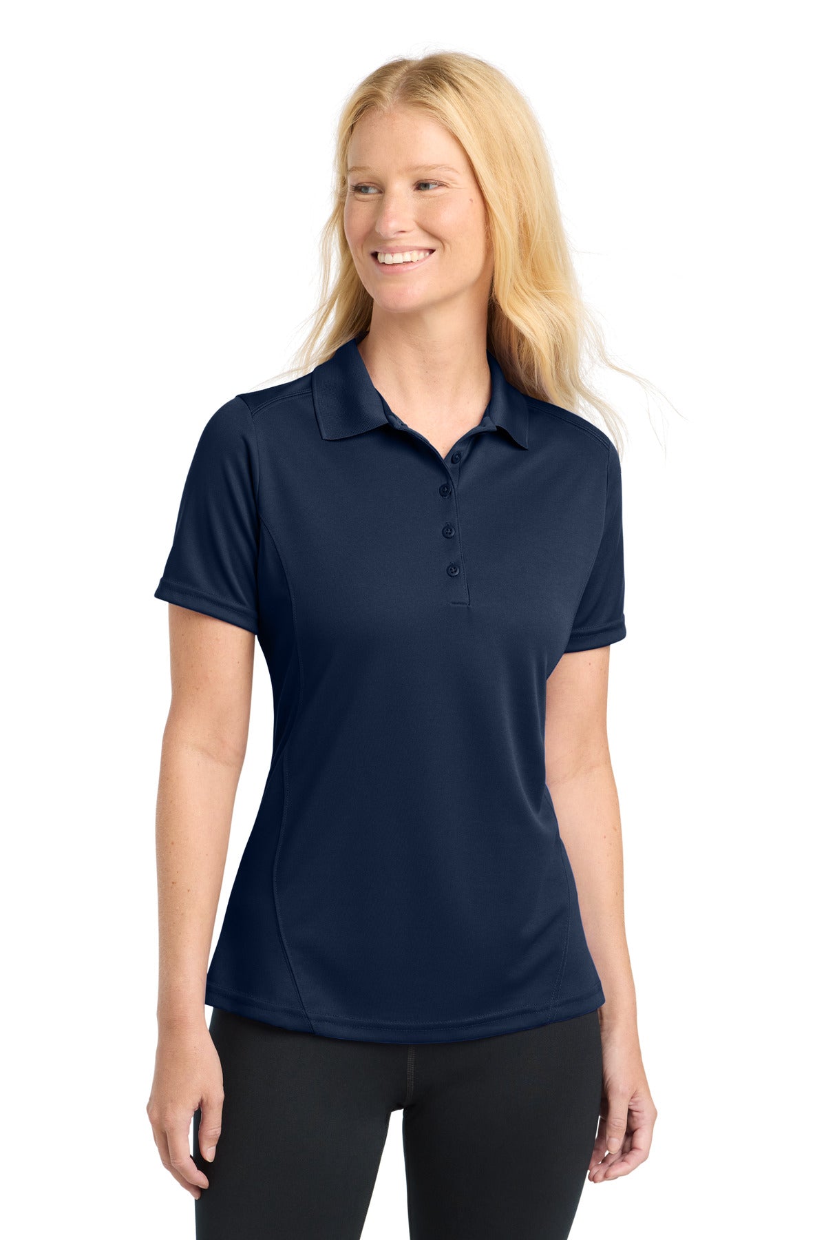Sport-Tek Women's Dry Zone Raglan Accent Polo – True Navy – front