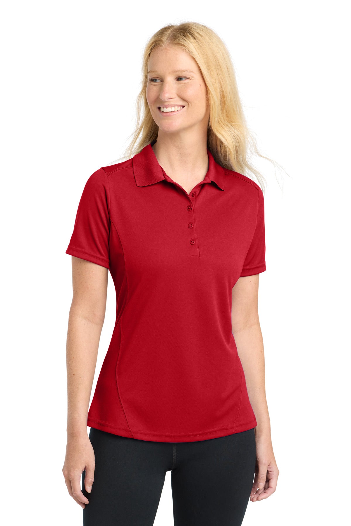 Sport-Tek Women's Dry Zone Raglan Accent Polo – True Red