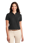 Port Authority Women's Silk Touch Polo – Black – front