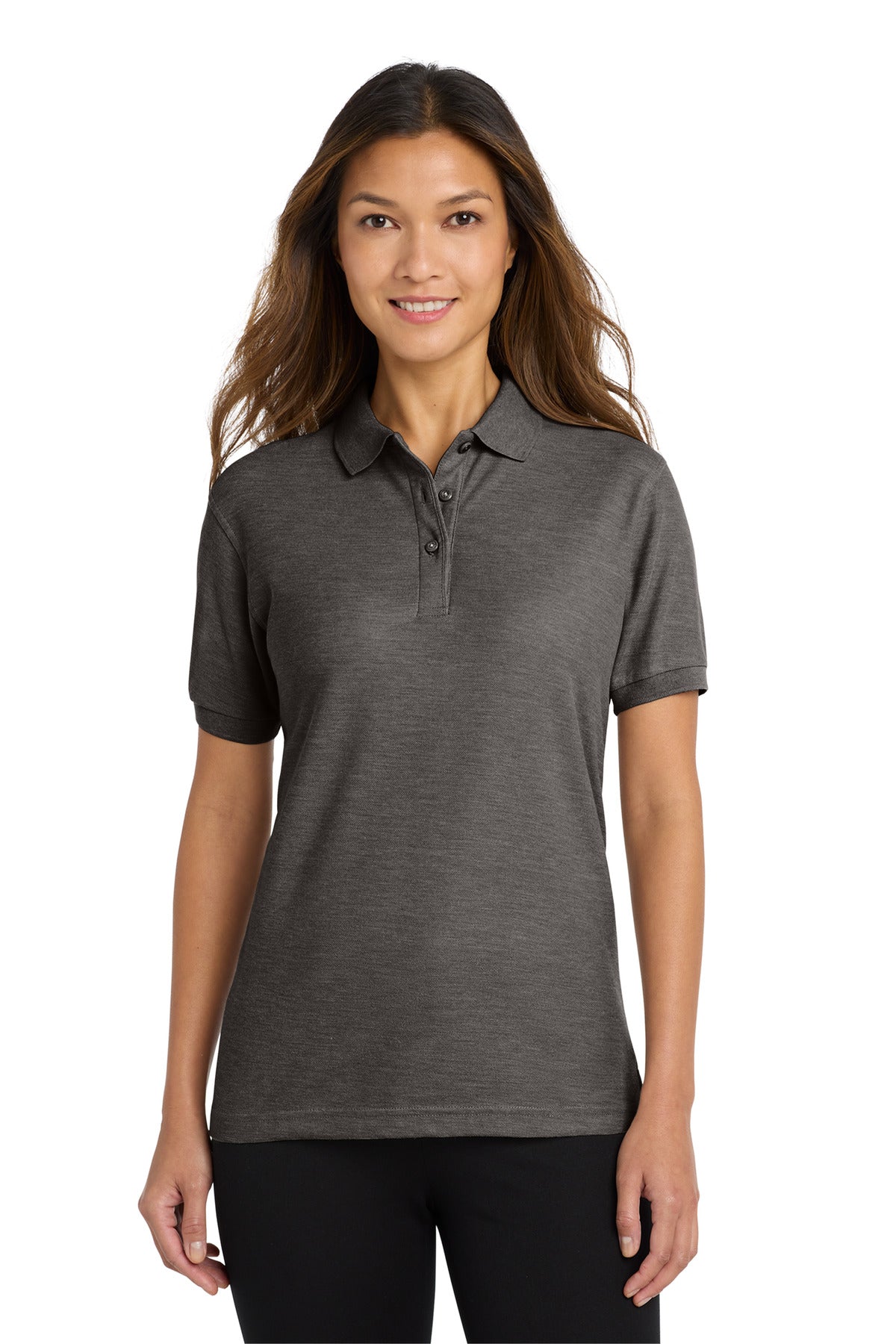 Port Authority Women's Silk Touch Polo – Charcoal Heather Grey