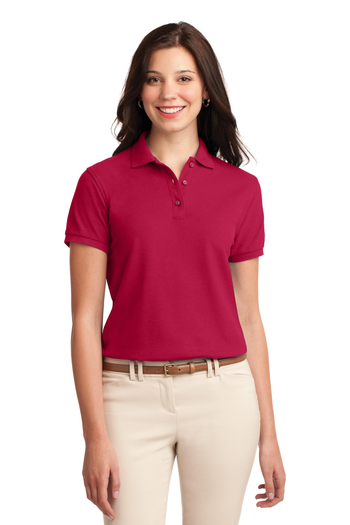 Port Authority Women's Silk Touch Polo – Red