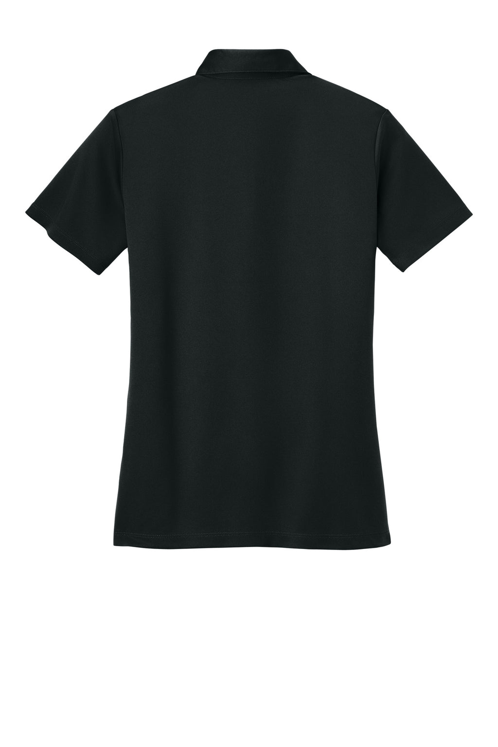 Port Authority Women's Silk Touch Performance Polo – Black – flat back
