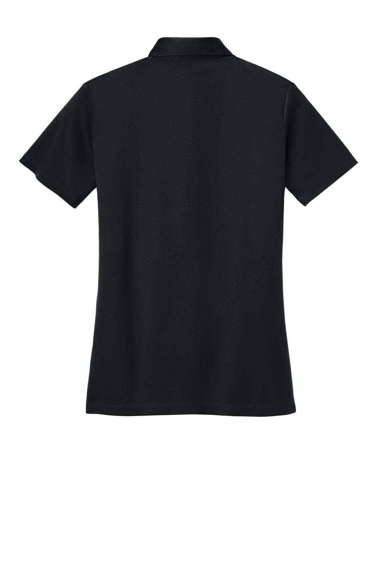 Port Authority Women's Silk Touch Performance Polo – Black – flat back