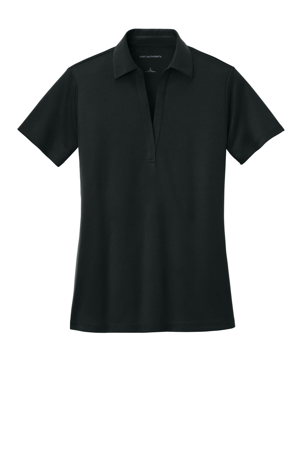 Port Authority Women's Silk Touch Performance Polo – Black – flat front