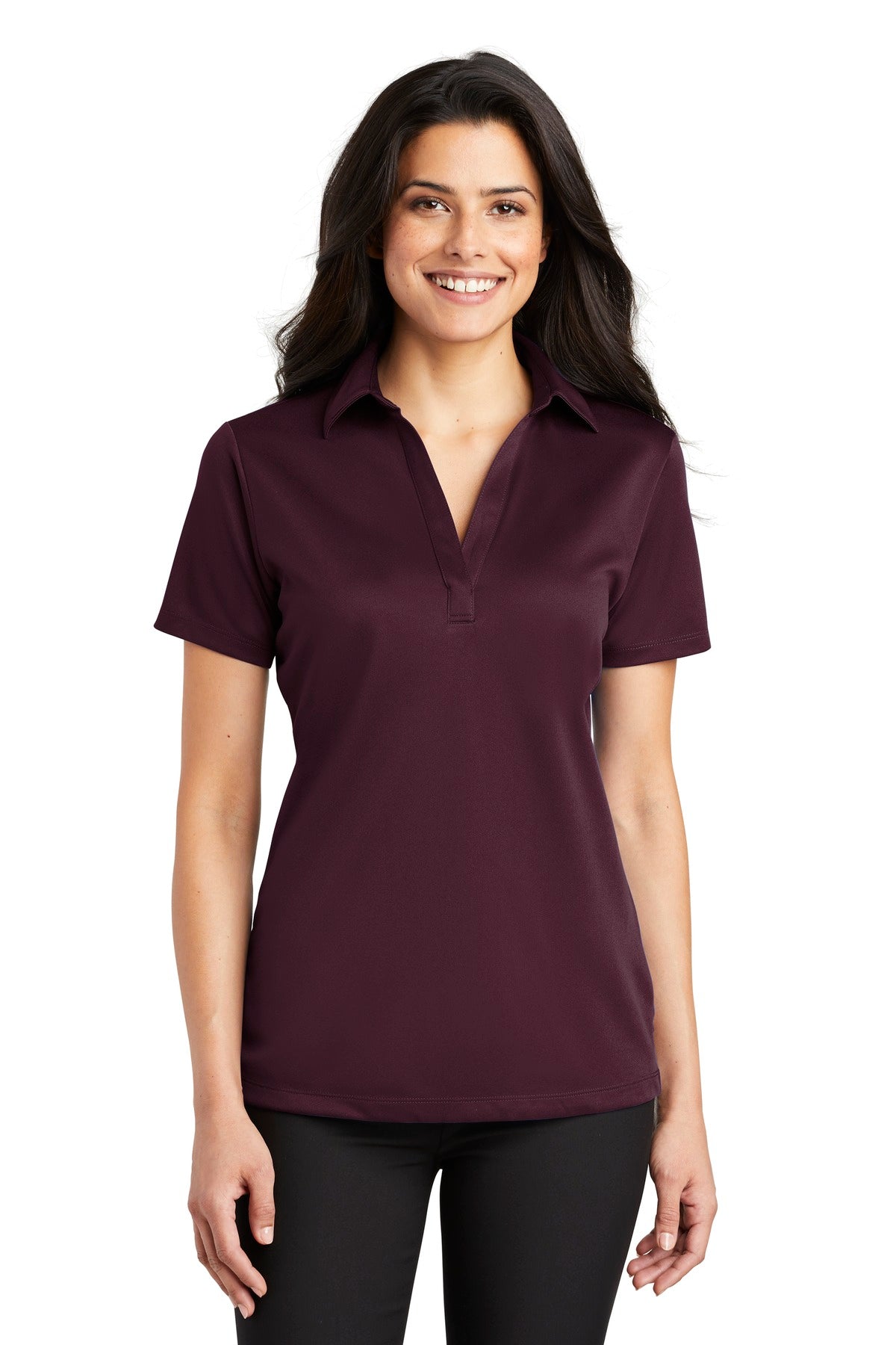 Port Authority Women's Silk Touch Performance Polo – Maroon