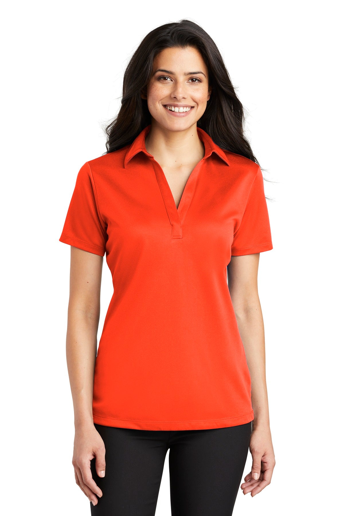 Port Authority Women's Silk Touch Performance Polo – Neon Orange