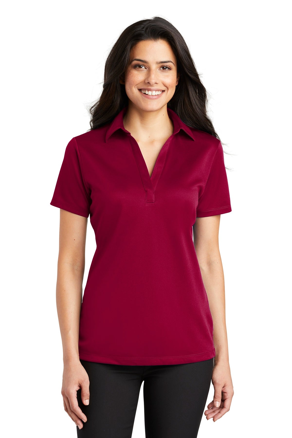Port Authority Women's Silk Touch Performance Polo – Red