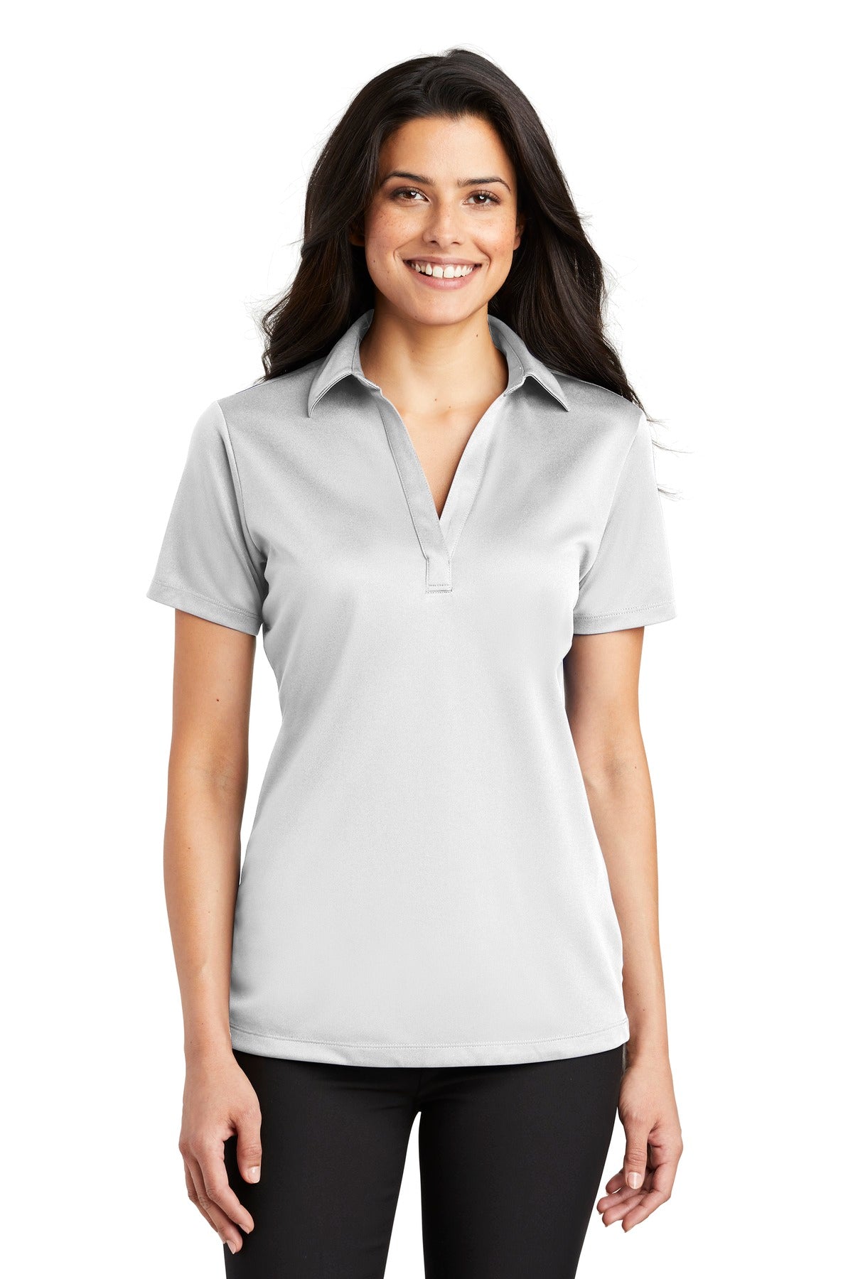Port Authority Women's Silk Touch Performance Polo – White
