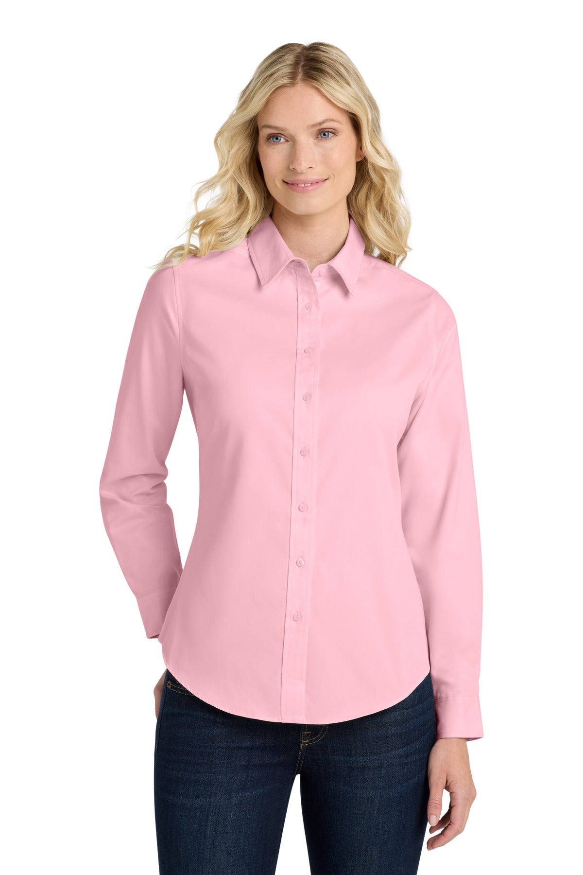 Port Authority Women's Long Sleeve Easy Care Shirt – Light Pink