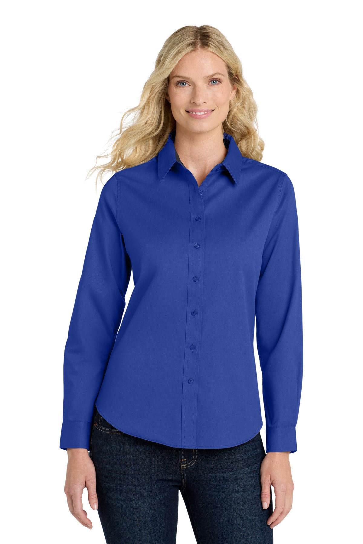 Port Authority Women's Long Sleeve Easy Care Shirt – Royal/Classic Navy