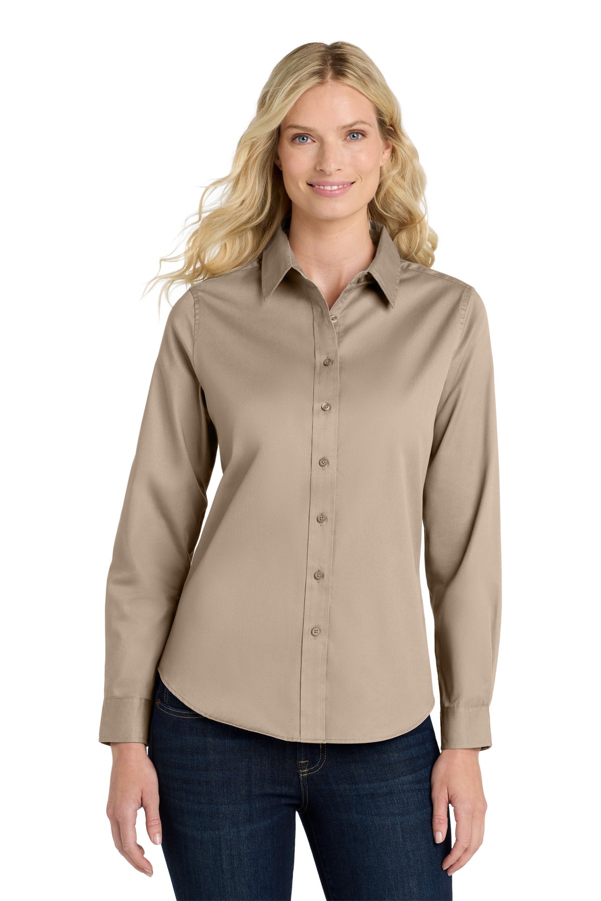 Port Authority Women's Long Sleeve Easy Care Shirt – Stone