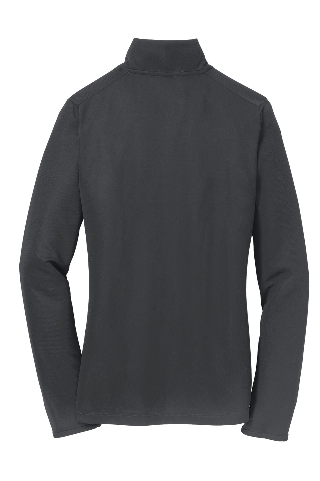 Port Authority Women's Pinpoint Mesh 1/2-Zip – Battleship Grey – flat back