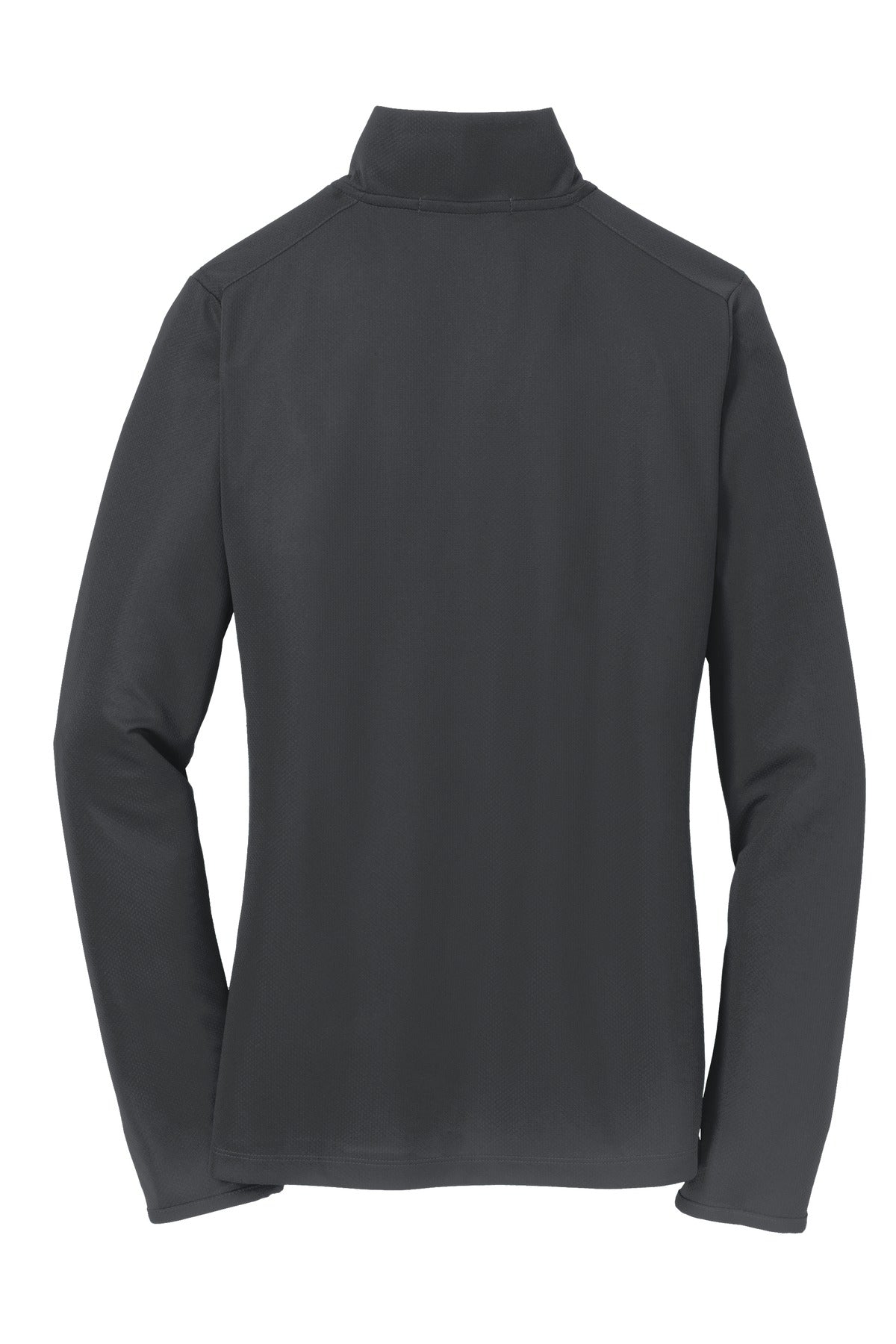 Port Authority Women's Pinpoint Mesh 1/2-Zip – Battleship Grey – flat back
