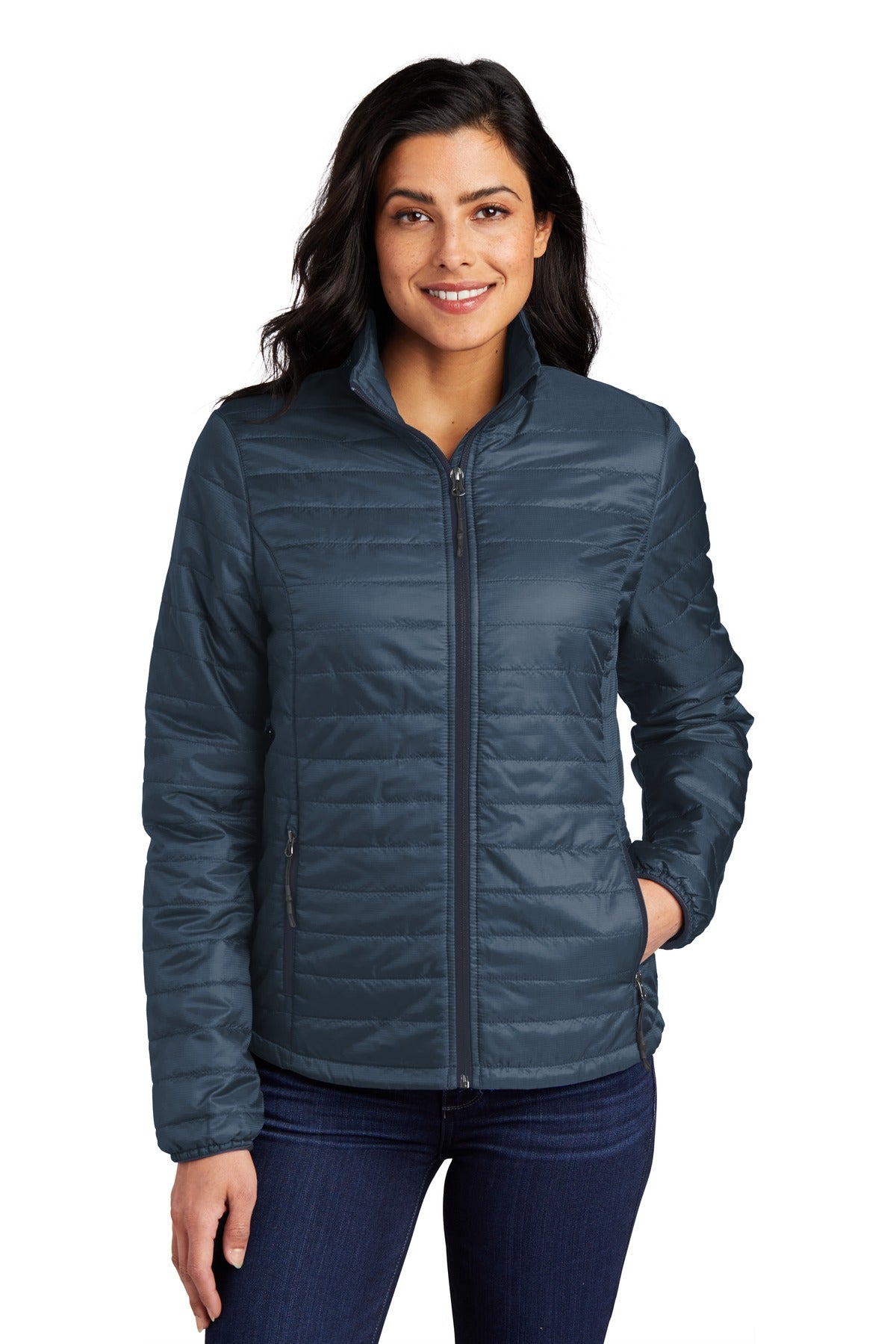 Port Authority Women's Packable Puffy Jacket – Regatta Blue/River Blue Navy