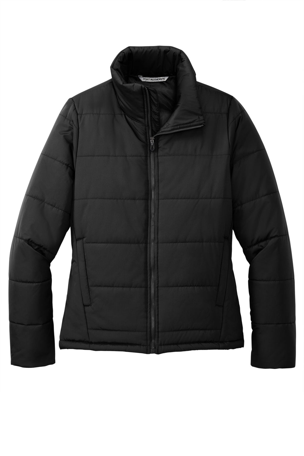 Port Authority Women's Puffer Jacket – Deep Black – flat front