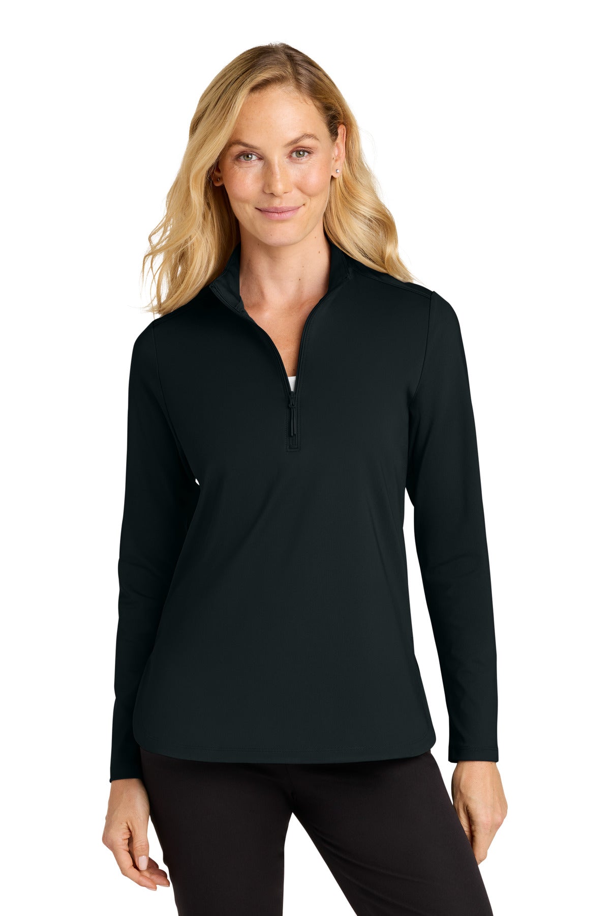 Port Authority Women's C-FREE Double Knit 1/4-Zip – Deep Black
