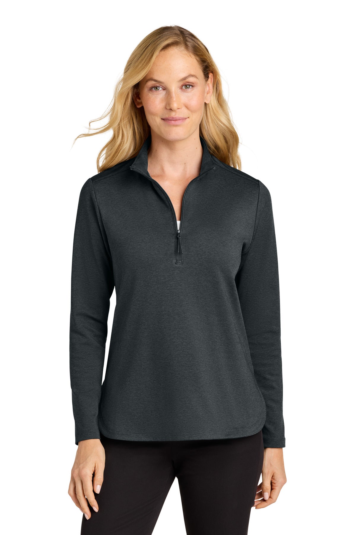 Port Authority Women's C-FREE Double Knit 1/4-Zip – Grey Steel Heather