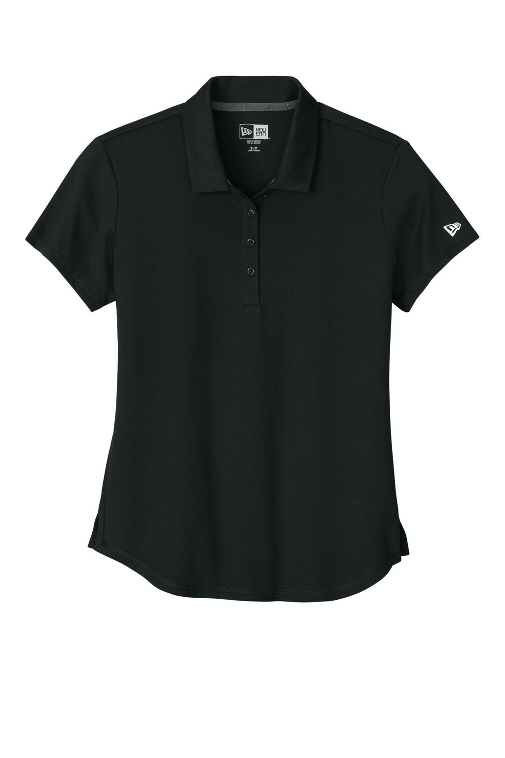 New Era Women's Power Polo – Black – flat front