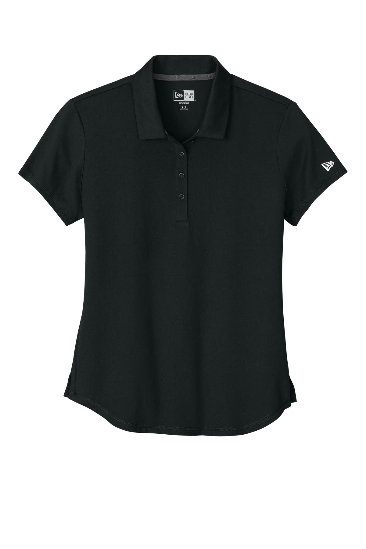 New Era Women's Power Polo – Black – flat front