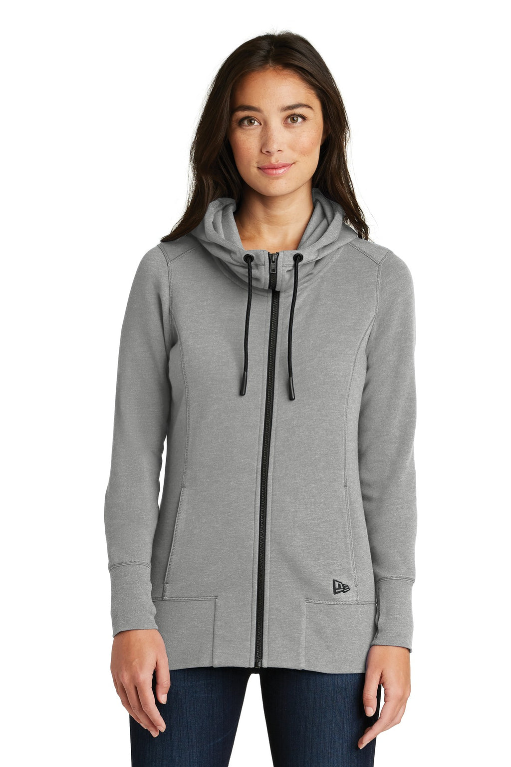 New Era Women's Tri-Blend Fleece Full-Zip Hoodie – Shadow Grey Heather