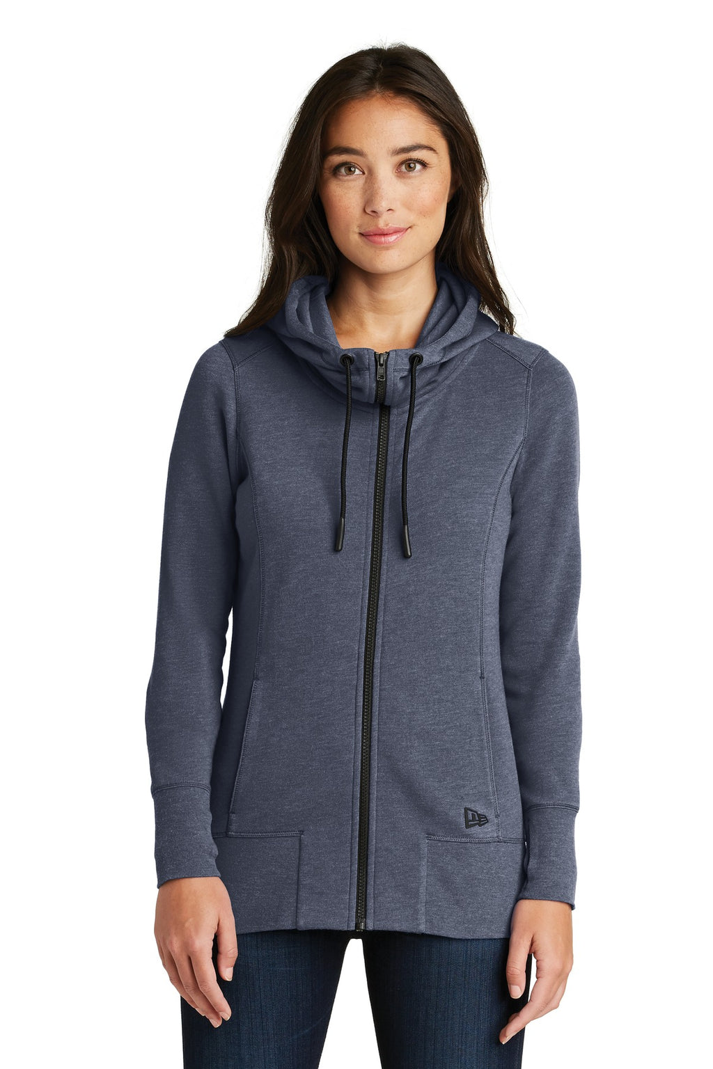 New Era Women's Tri-Blend Fleece Full-Zip Hoodie – True Navy Heather
