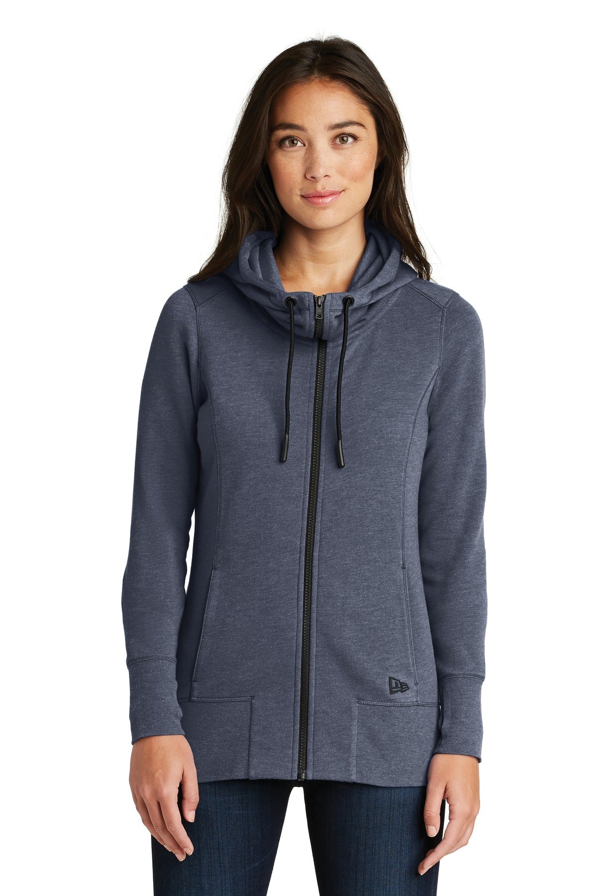 New Era Women's Tri-Blend Fleece Full-Zip Hoodie – True Navy Heather