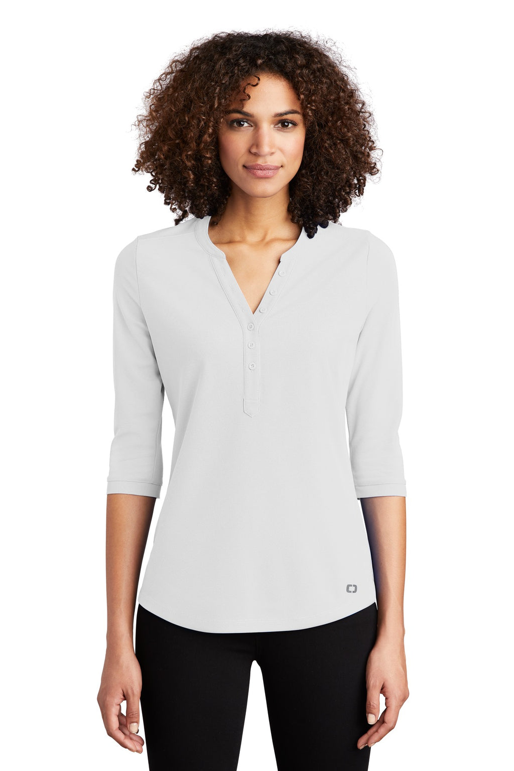 OGIO Women's Jewel Henley – Bright White