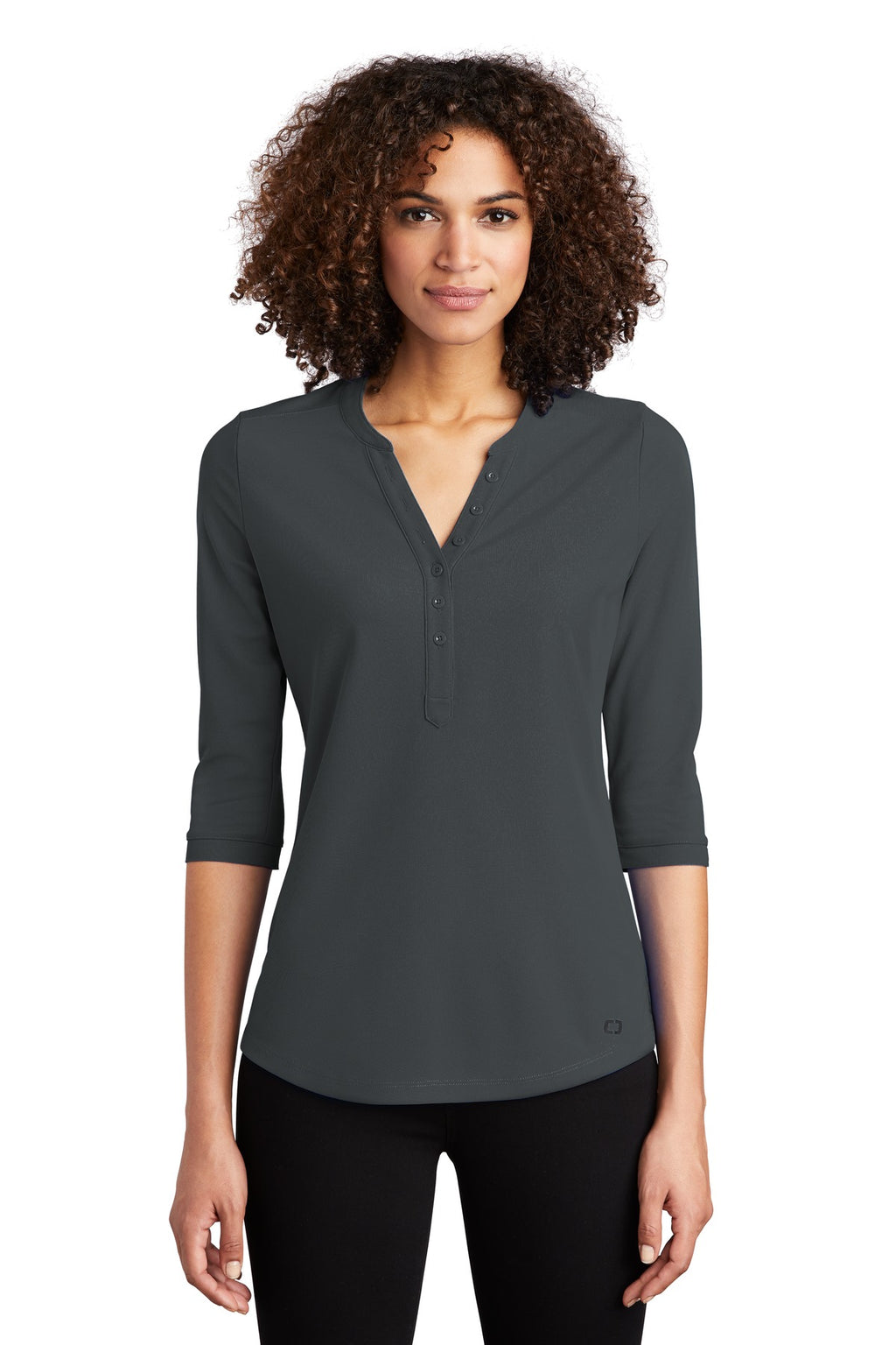 OGIO Women's Jewel Henley – Diesel Grey