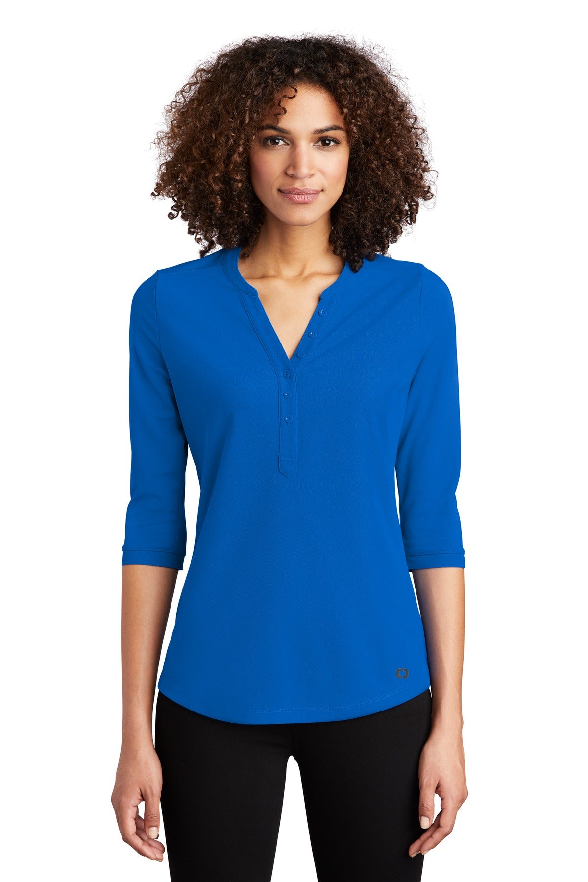 OGIO Women's Jewel Henley – Electric Blue