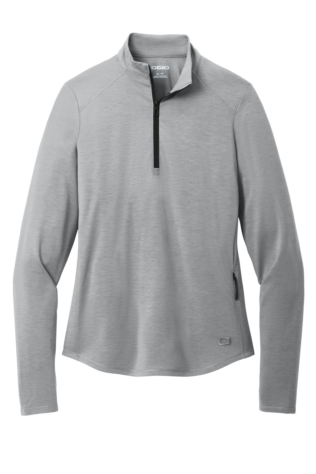 OGIO Women's Motion 1/4-Zip – Greystone – flat front