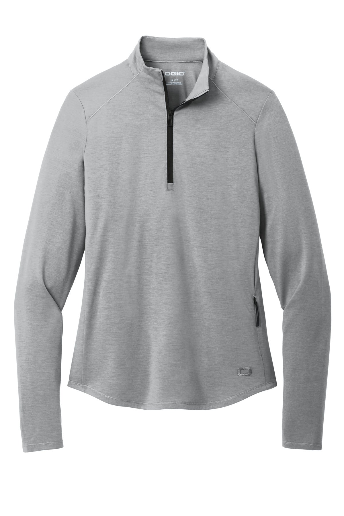 OGIO Women's Motion 1/4-Zip – Greystone – flat front