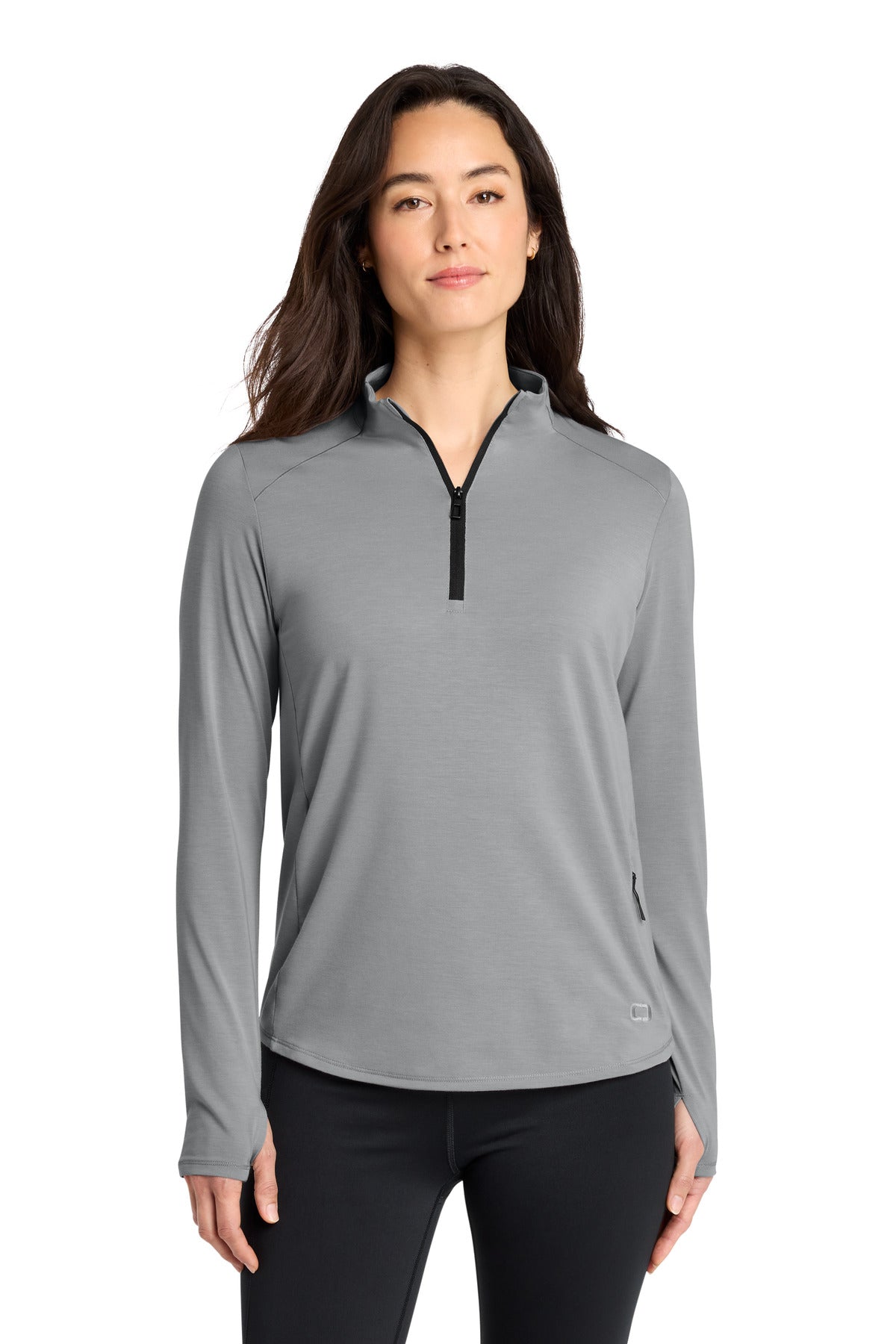 OGIO Women's Motion 1/4-Zip – Greystone – front