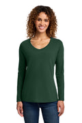 Port & Company Women's Long Sleeve Fan Favorite V-Neck Tee – Forest Green