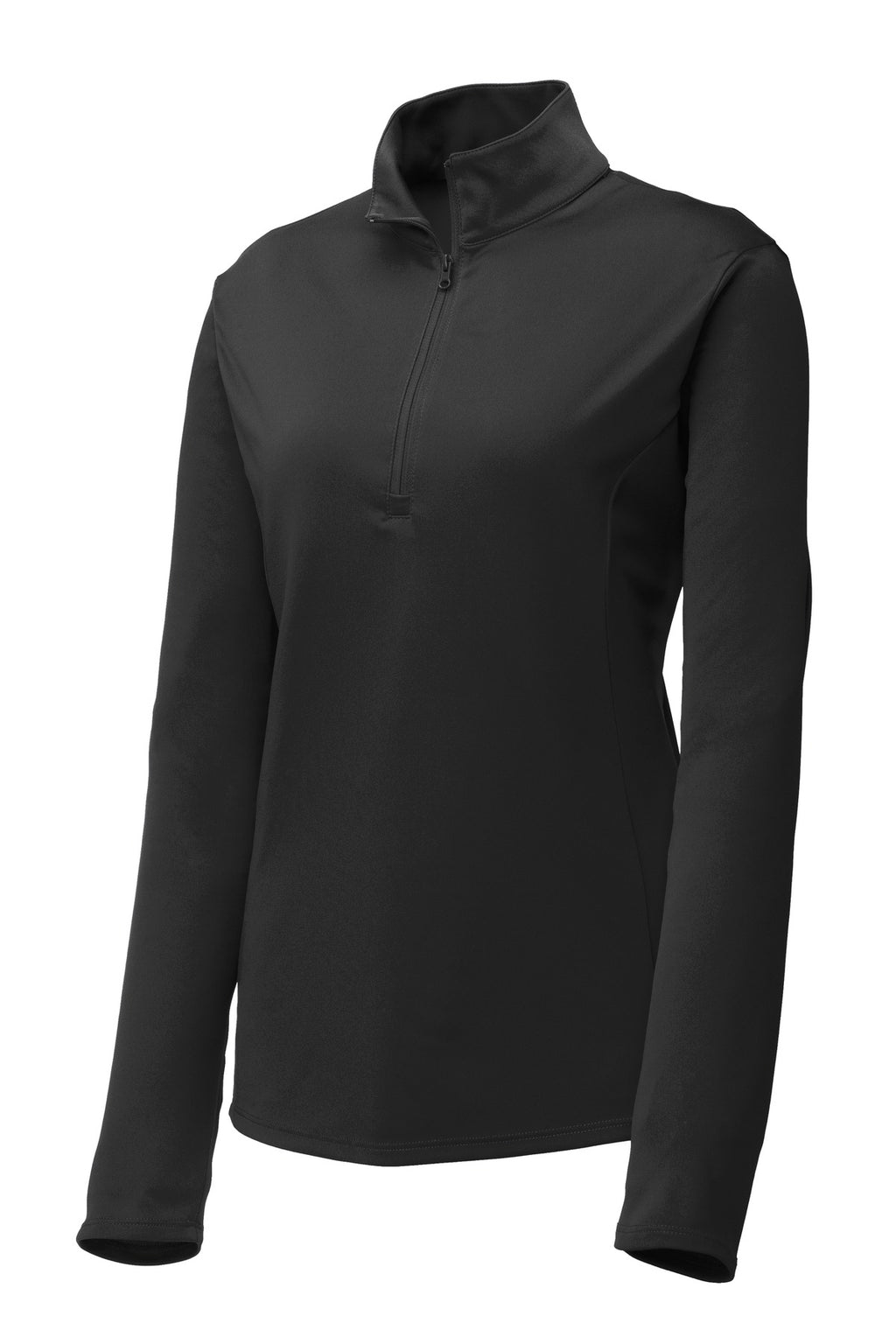 Sport-Tek Women's PosiCharge Competitor 1/4-Zip Pullover – Black – flat front